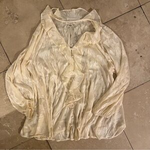 Torrid Cream Ruffled Blouse